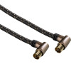 Hama antenna Cable, coax plug - coax socket, 90Â°, metal, 3.0 m, 110 dB, Bronze Coffee