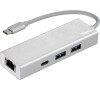 Hama USB-C 3.1 hub Aluminium, 2x USB-A, USB-C, LAN (Ethernet)