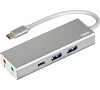 Hama USB-C 3.1 hub Aluminium, 2x USB-A, USB-C, 3,5 mm audio