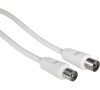 Hama antenna Cable Coax Plug - Coax Socket, 1.5 m, 85 dB, white, 25 pcs.