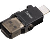 Hama čtečka karet, microSD, USB-C 3.1, USB 3.0 A, černá