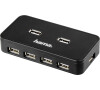 Hama USB Hub 2.0, síťový zdroj, černý, krabička