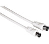 Hama Antenna Cable, coax plug - coax socket, 10 m, 75 dB, white