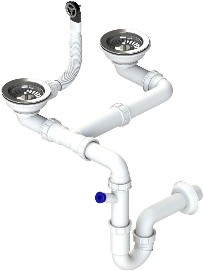 Sinks dvousifon 3 1/2" pro granit. dřezy s úsporou místa