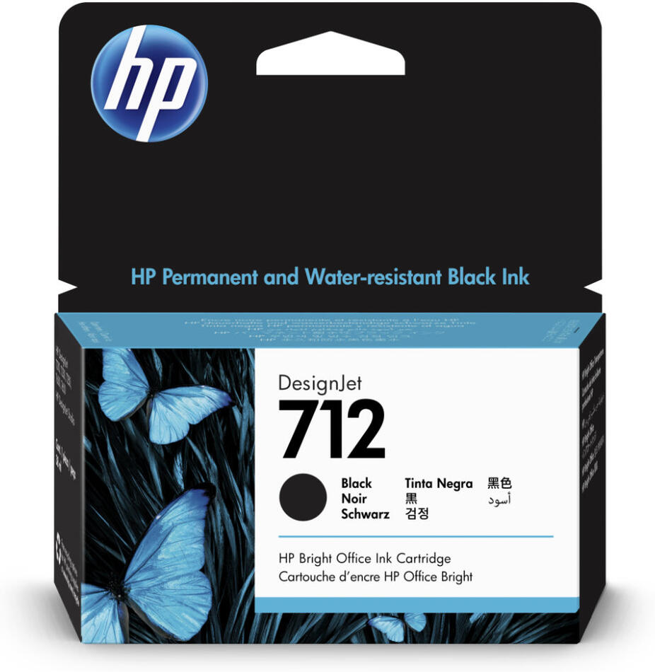 HP Inc. HP 712 38-ml Black DesignJet Ink Cartridge (3ED70A)