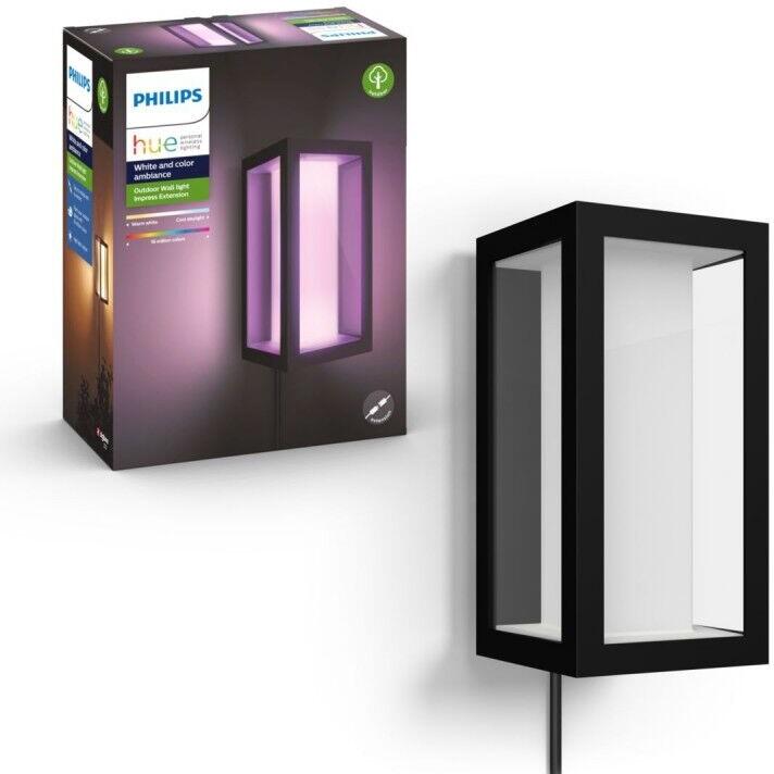 17459/30/P7 HUE WACA Impress venkovní nástěnné LED svítidlo 2x8W 1200lm 2000-6500K RGB IP44 černá Philips HUE