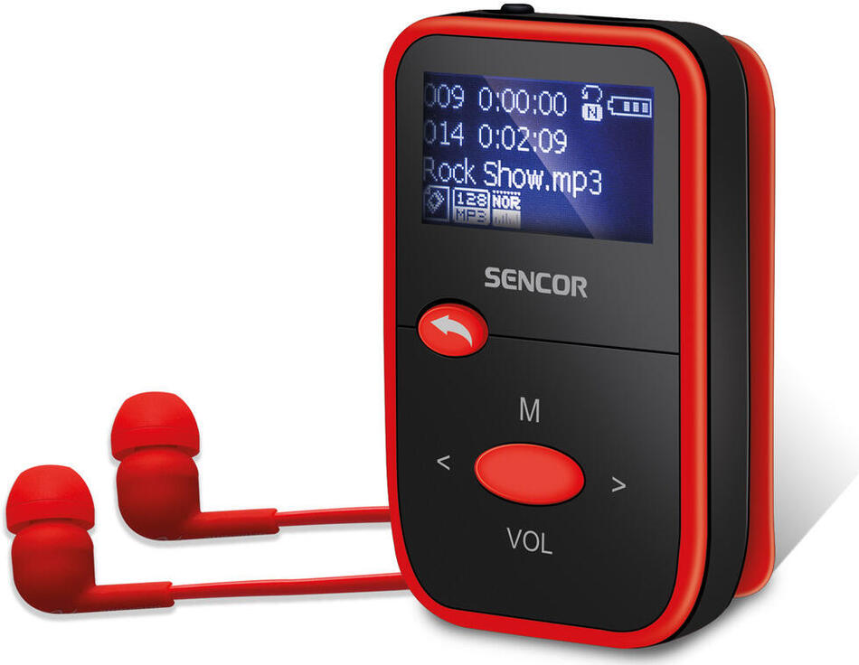 MP3 přehrávač Sencor SFP 4408 RD 8GB, červený