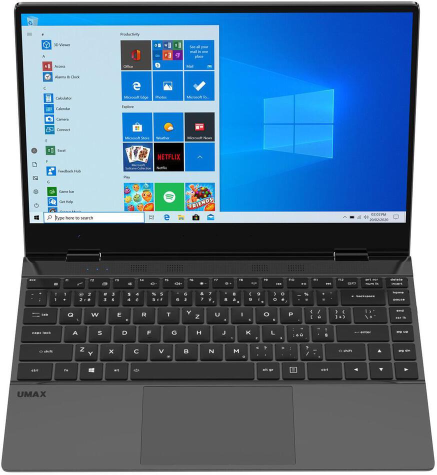 Notebook UMAX PC VisionBook 14Wg Flex, šedý (UMM220V14)