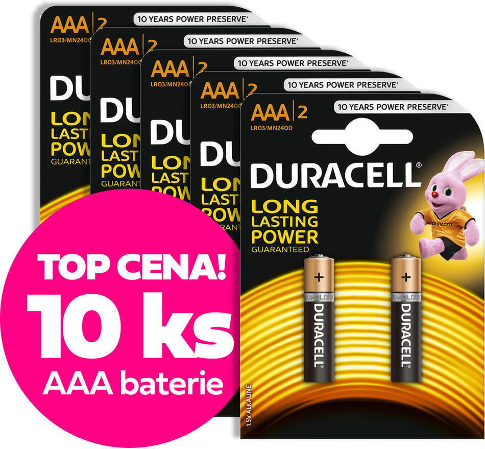 VÝHODNÝ SET 10ks AAA baterií DURACELL