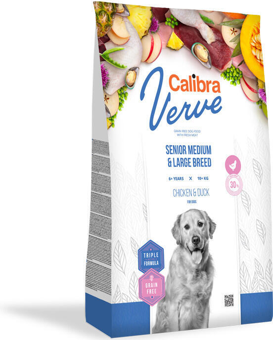 Granule pro psy Calibra Verve Grain Free Senior M&L Chicken&Duck, 2kg