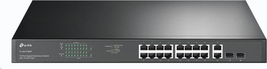 TP-Link TL-SG1218MP 16xGb 250W POE+ 2xGb nonPOE, 2xSFP CCTV switch