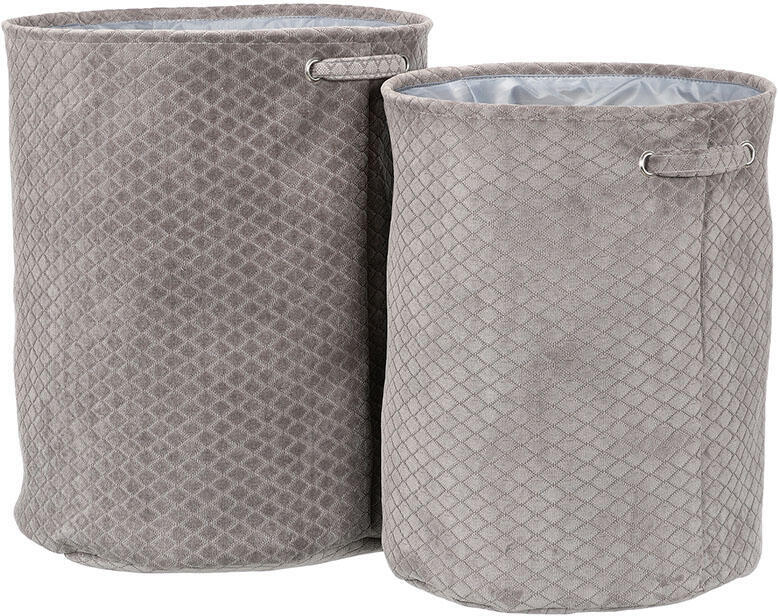Koš prádelní - látkový, polyester, šedý, cena za sadu 2 ks Autronic (LK9575-GREY), Šedá, Polyester 100%