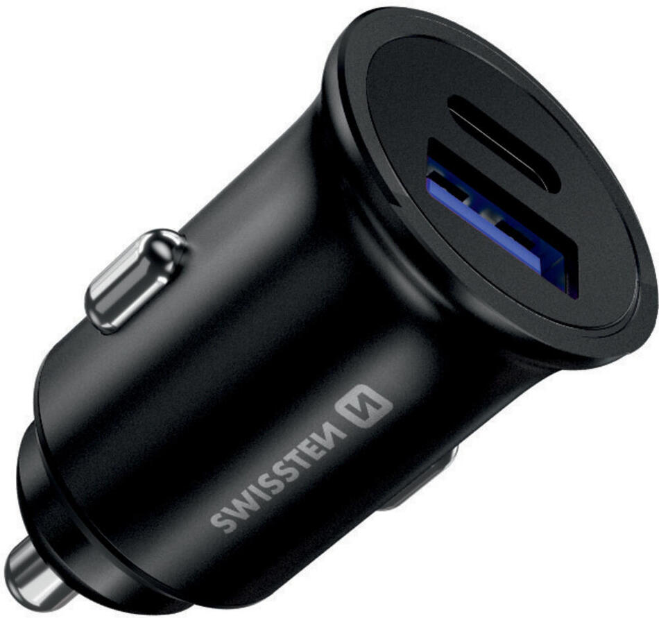 SWISSTEN CL ADAPTÉR POWER DELIVERY USB-C + QUICK CHARGE 3.0 36W METAL ČERNÝ