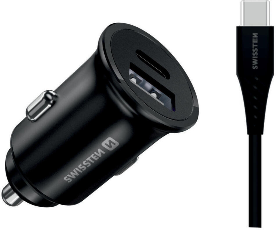 SWISSTEN CL PRO SAMSUNG SUPER FAST CHARGING 25W + KABEL USB-C/USB-C 1,2 M BLACK