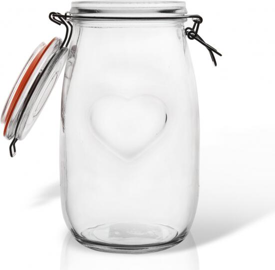 Dóza s klipovým uzávěrem Bela 1,5 l srdce Orion