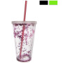 Pohár UH STRAW víč.+brč. GLITTER 0,55 l ASS