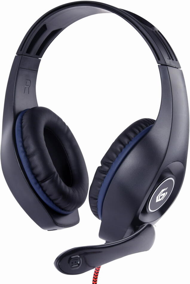 Sluchátka s mik Gembird GHS-05-B, gaming, černo-modrá, 1x 4-pólový 3,5mm jack