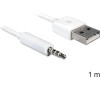 Delock Cable USB-A samec > Stereo jack 3.5 mm samec 4 pin IPod Shuffle 1 m (83182)