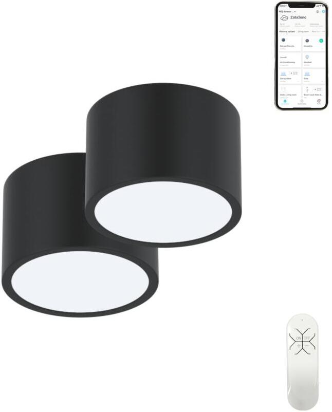 Immax NEO sada 2x RONDATE Smart stropní svítidlo 15cm 12W černé Zigbee 3.0 + DO