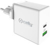 Celly nabíječka do sítě, 1x USB, 1x USB-C, 45 W, bílá (TCUSBC45WWH)