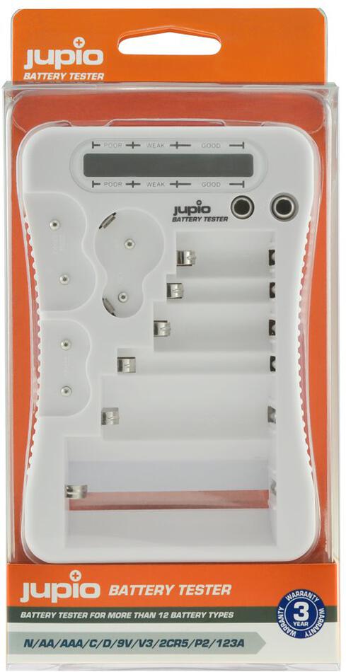 Tester Jupio Battery Tester na baterie N / AA / AAA / C / D / 9V / V3 / 2CR4 / P2 / 2 / 123A