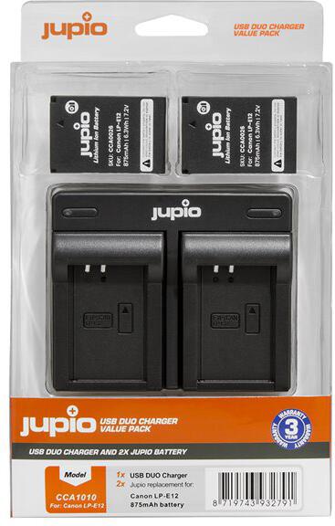 Set Jupio 2x LP-E12 - 875 mAh + Dual Charger pro Canon