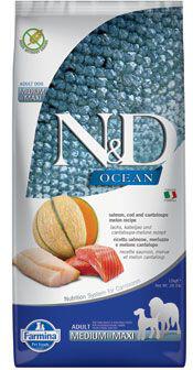 N&D OCEAN DOG Adult M/L Salmon & Cod & Melon 12kg