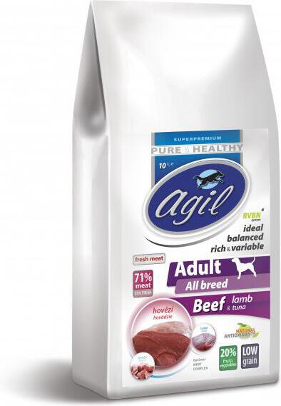 Granule pro psy Agil Adult All Breed Low Grain Beef Lamb Tuna, 10kg