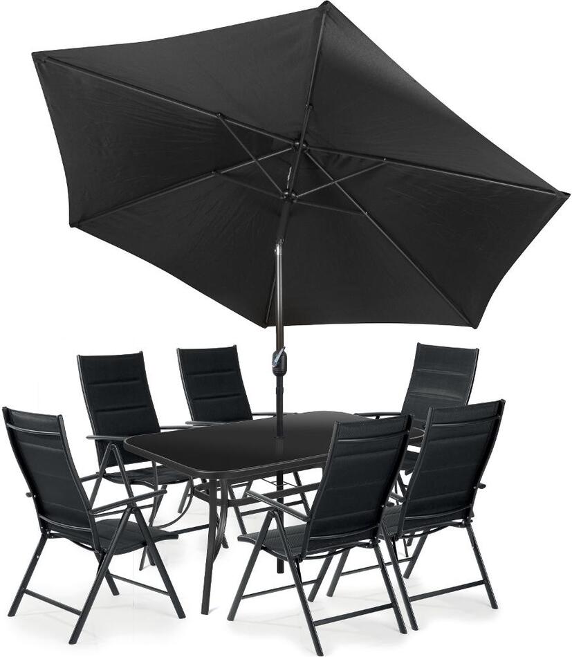 Zahradní nábytek Fieldmann MELISA DARK + Slunečník Fieldmann FDZN 5007 3m