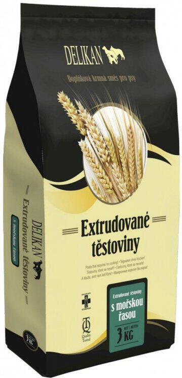 Těstoviny pro psy Delikan instantní + řasa pro psy, 3kg