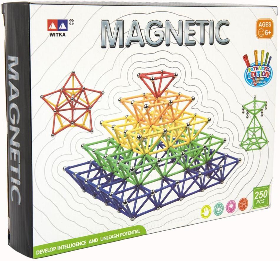 Magnetická stavebnice Teddies 250 ks