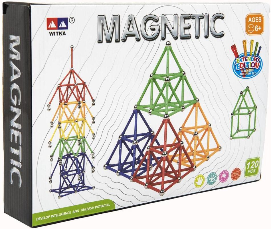 Magnetická stavebnice Teddies 120 ks plast/kov