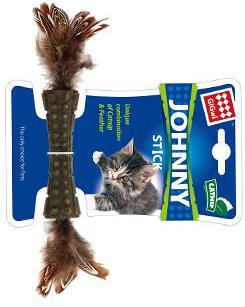 Hračka kočka GiGwi Johnny Stick Catnip s peříčky