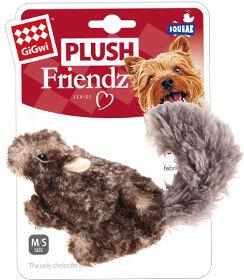 Hračka pes GiGwi Plush Friendz veverka šedá plyš