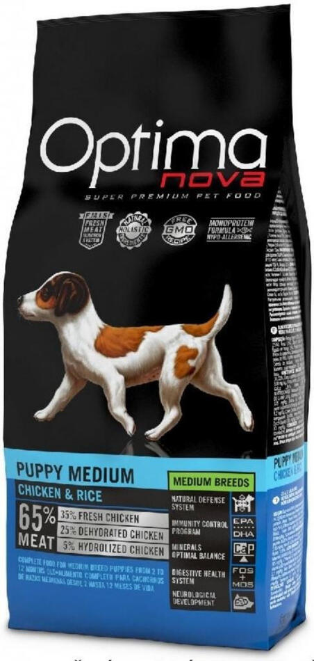 Granule pro psy Optima Nova Puppy medium, 12kg