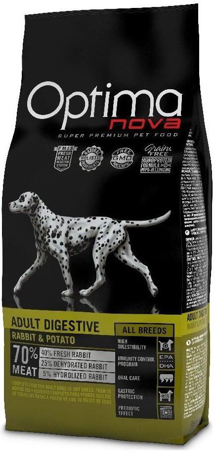 Granule pro psy Optima Nova Dog Grain Free Adult digestive, 12kg
