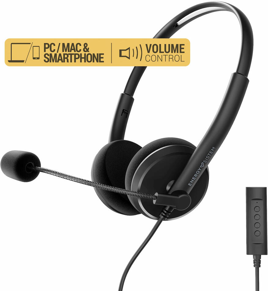 Komunikační sluchátka Energy Sistem Headset Office 2+, černá