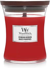 WoodWick Crimson Berries vonná svíčka s dřevěným knotem 85 g