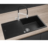 Concept Granitový dřez s odkapem DG15L60bc Linea ČERNÝ