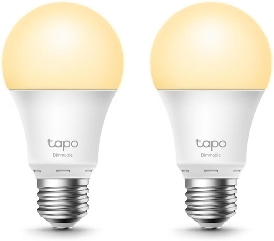 Chytrá žárovka TP-Link Tapo L510E(2-pack) E27, 8,7W, 230V, přes IP, stmívatelná, 2700K