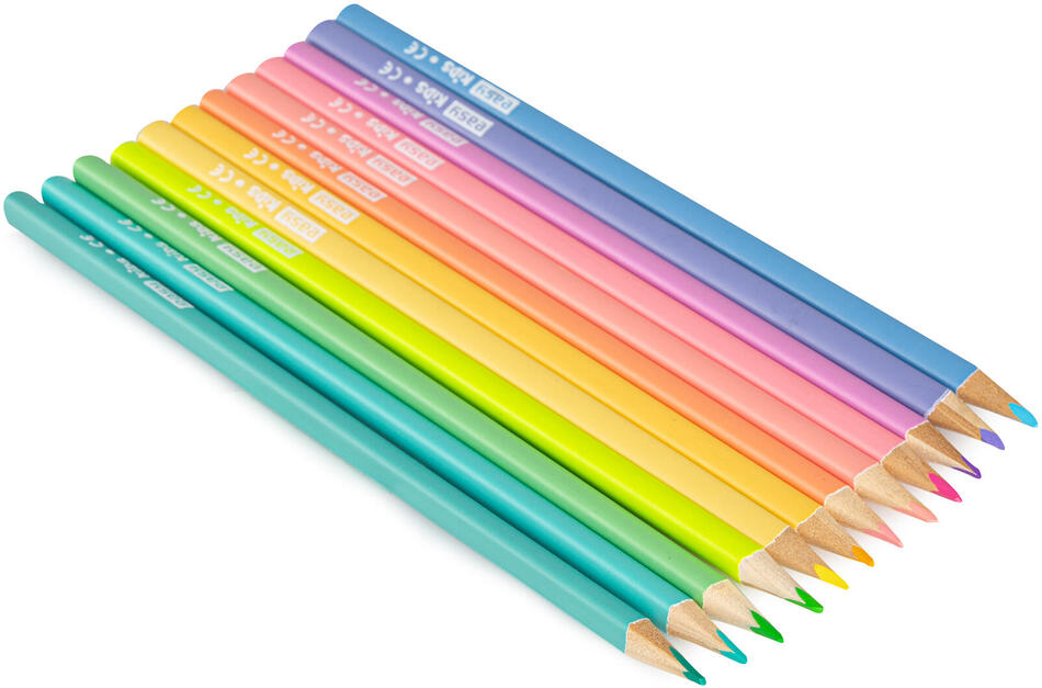 EASY Kids PASTEL Trojhranné pastelky, 12 pastelových barev