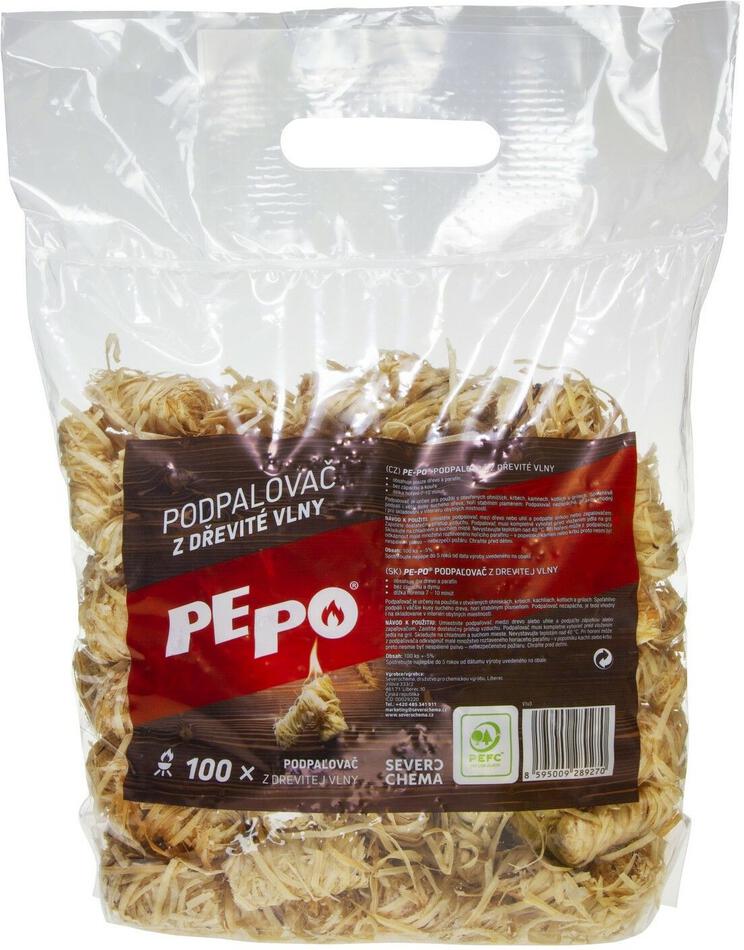 PE-PO podpalovač z dřevité vlny 100 ks PEPO