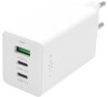 Síťová GaN nabíječka FIXED s 2xUSB-C a USB výstupem, podpora PD, 65W, bílá