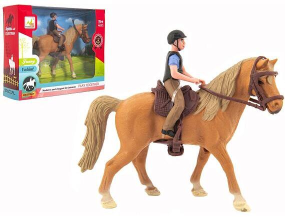 Teddies Kůň + žokej plast 15cm v krabici 20x16x5,5cm