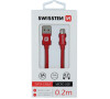 DATOVÝ KABEL SWISSTEN TEXTILE USB / MICRO USB 0,2 M ČERVENÝ