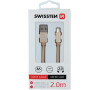 DATOVÝ KABEL SWISSTEN TEXTILE USB / MICRO USB 2,0 M ZLATÝ