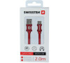 DATOVÝ KABEL SWISSTEN TEXTILE USB / MICRO USB 2,0 M ČERVENÝ