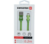 DATOVÝ KABEL SWISSTEN TEXTILE USB / MICRO USB 0,2 M ZELENÝ