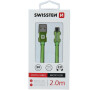 DATOVÝ KABEL SWISSTEN TEXTILE USB / MICRO USB 2,0 M ZELENÝ