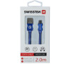 DATOVÝ KABEL SWISSTEN TEXTILE USB / MICRO USB 2,0 M MODRÝ